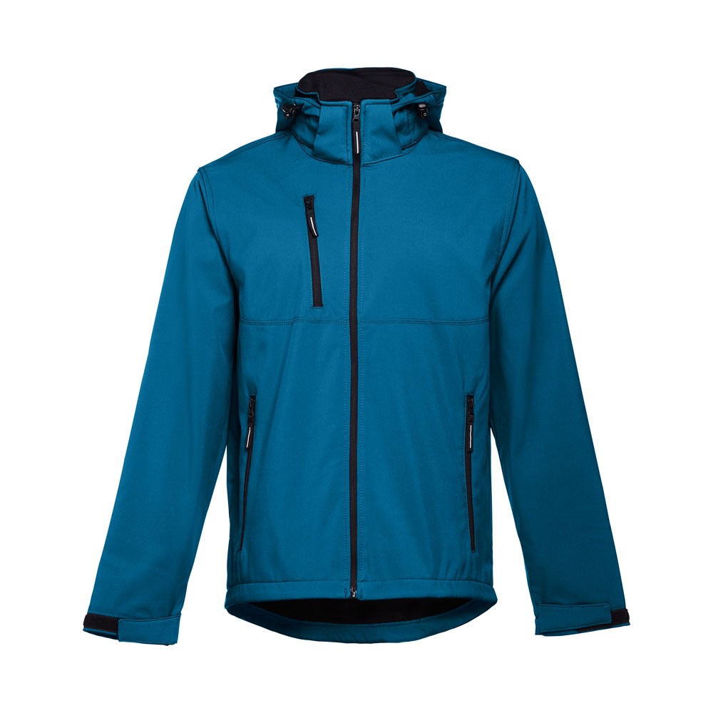 ZAGREB. Men's softshell with removable hood