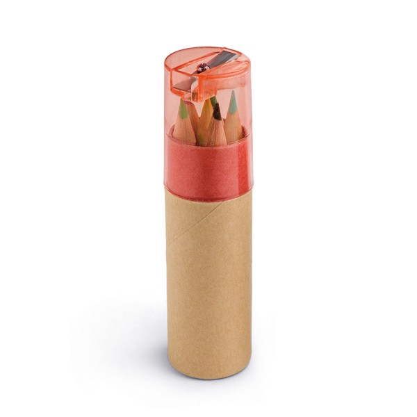 ROLS. Pencil box with 6 coloured pencils