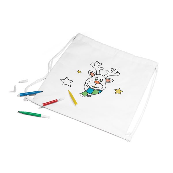 Children's colouring drawstring bag
