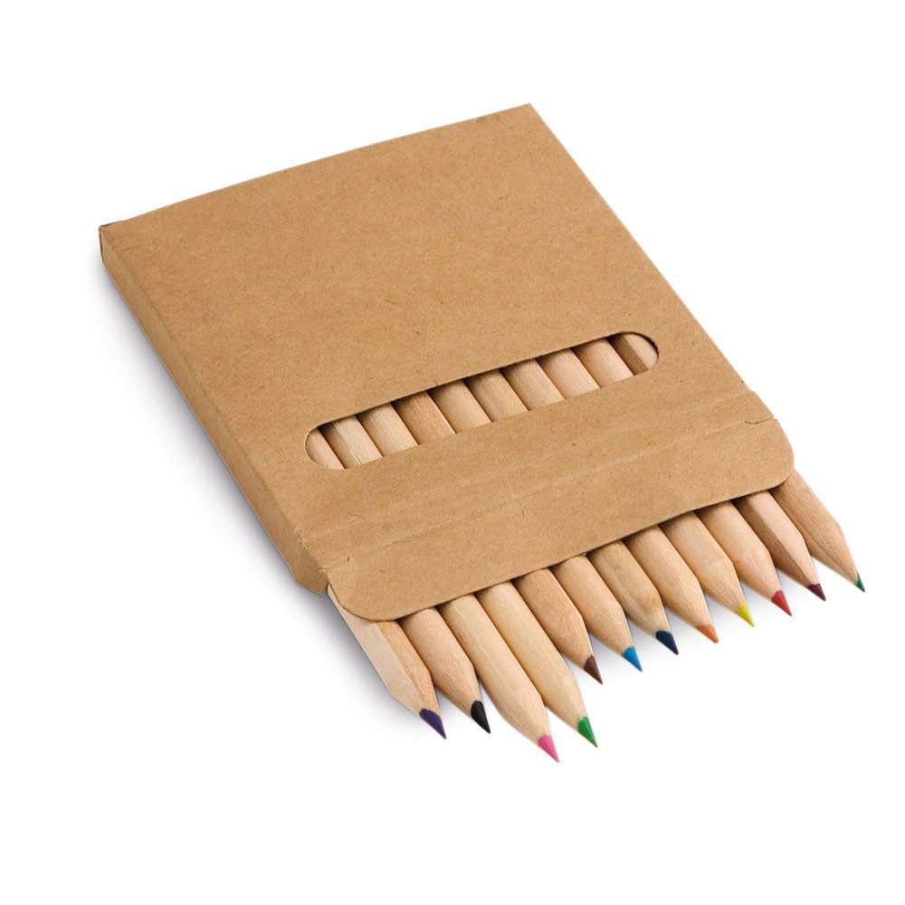 COLOURED. Pencil box with 12 coloured pencils