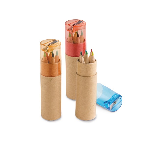 ROLS. Pencil box with 6 coloured pencils