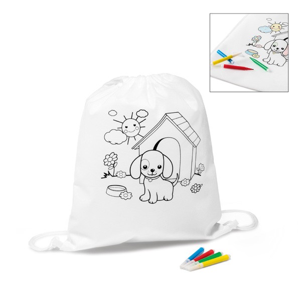 DRAWS. Children's colouring drawstring bag