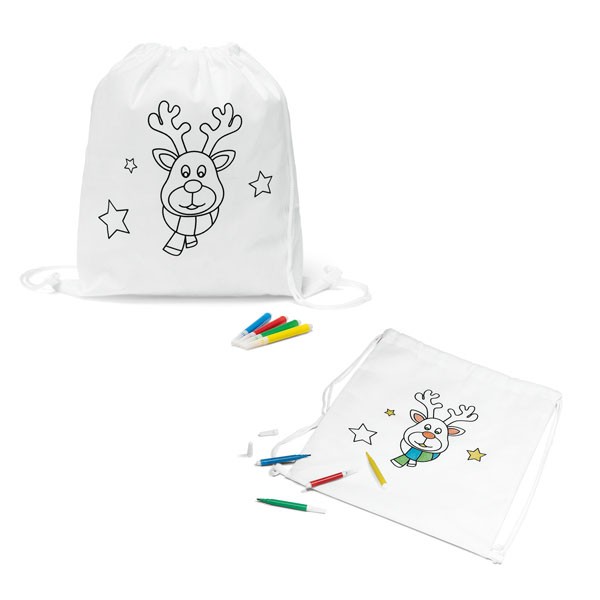 Children's colouring drawstring bag