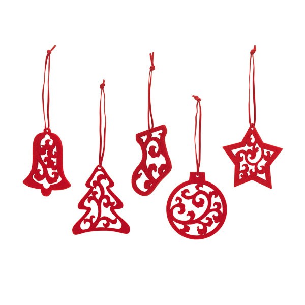 Set of 5 Christmas decorations